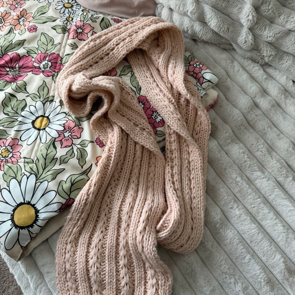 Blush color knit scarf